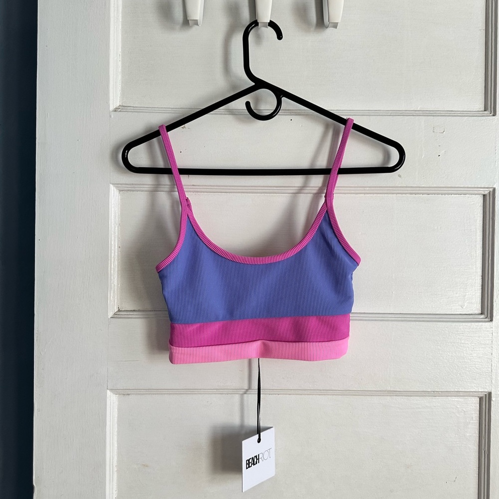 NWT Beach Riot Swim Top in Pink Periwinkle